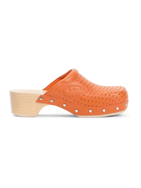 Lniane kapcie Balenciaga pomarańczowe