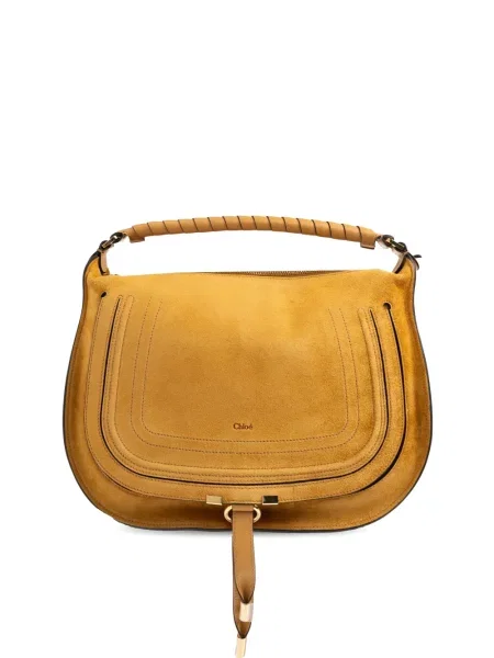 Geantă shopper Chloé din piele de căprioară portocaliu