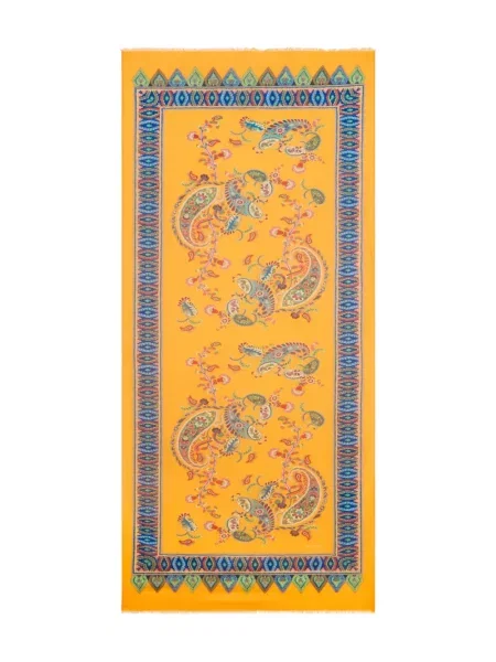 Fular Etro cu model floral galben