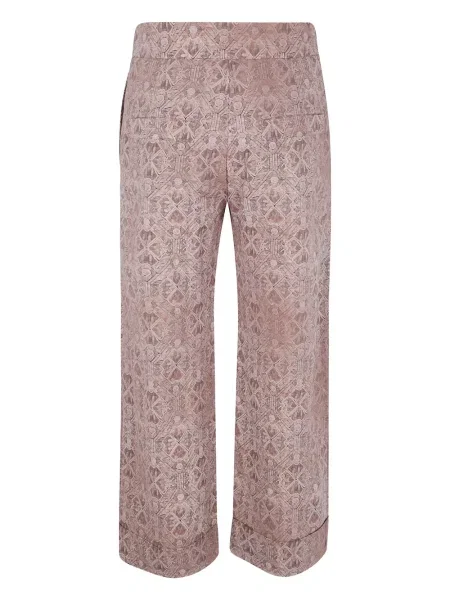 Pantaloni Pierre-louis Mascia de lână cu imagine cu imprimeu geometric roz