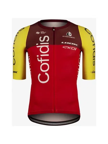 Koszulka rowerowa Team Cofidis Training krótki rękaw żółty XXL czerwony