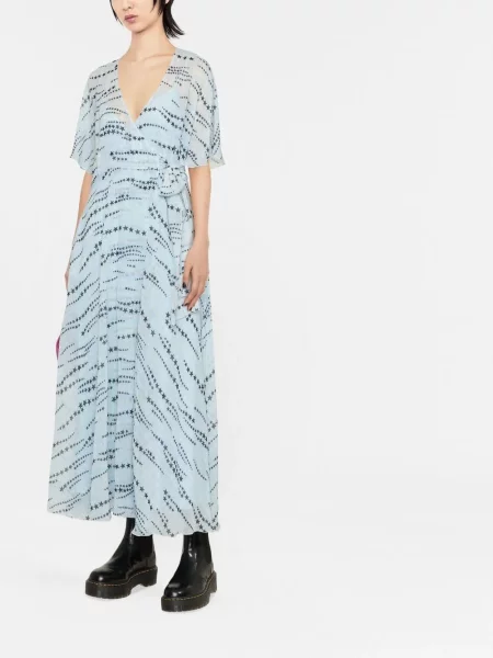 Raštuota midi suknelė Red Valentino raudona