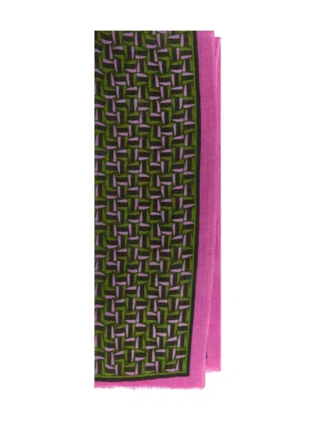 Fular Maliparmi cu imprimeu geometric verde