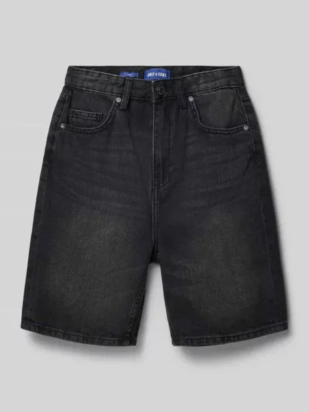 Szorty jeansowe o kroju relaxed fit z czystej bawełny model CARL' Only & Sons czarne