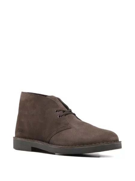 Δερμάτινα μποτάκια Clarks Originals με κορδόνια καφέ