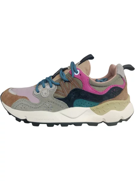 Pantofi Flower Mountain cu model floral maro