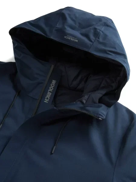 Geacă Woolrich cu glugă albastru
