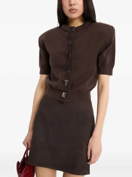 Scurt cardigan Rotate Birger Christensen tricotate maro