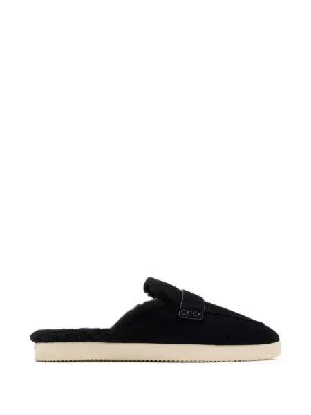 Papuci tip mules Tory Burch din piele de oaie negru