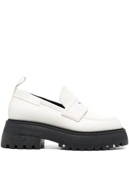 Pantofi loafer 3juin din piele cu platformă alb