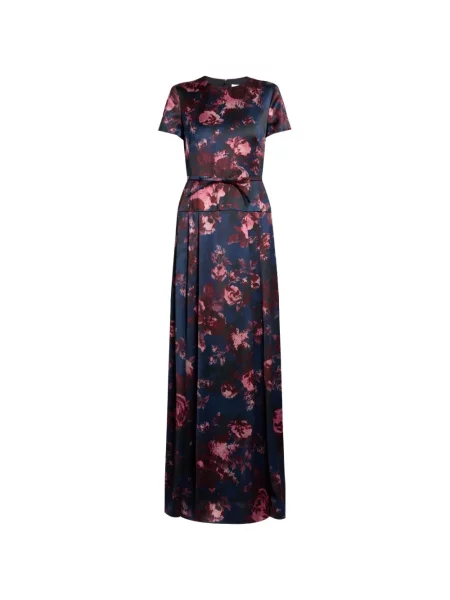 Rochie Erdem cu model floral cu imagine albastru
