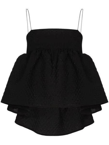 Top Cecilie Bahnsen cu volane negru