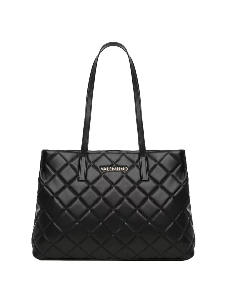 Shopper kabelka Valentino z ekologickej kože čierna