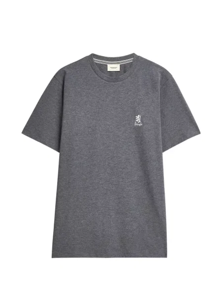 Tricou Pringle Of Scotland cu broderie gri