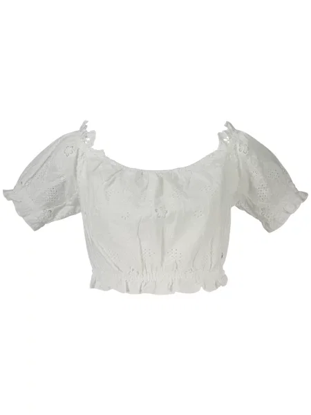 Top Guess Jeans din dantelă alb