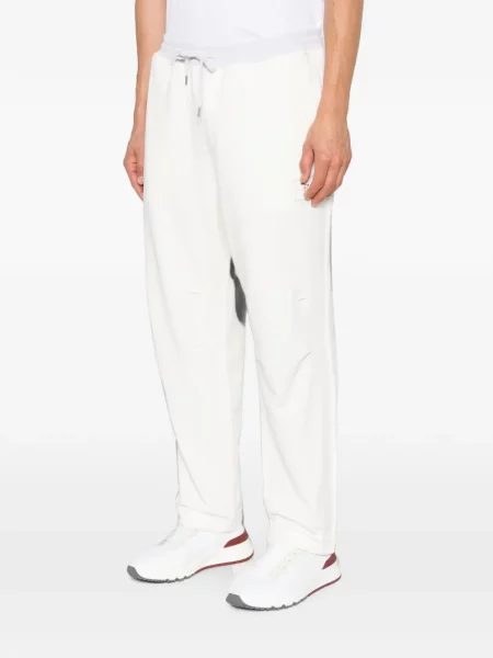 Pantaloni Brunello Cucinelli alergare cu cordon alb