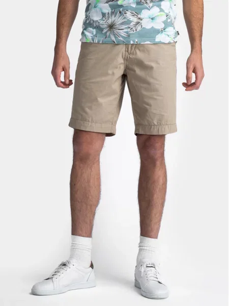 Petrol Industries Šortky z materiálu béžová