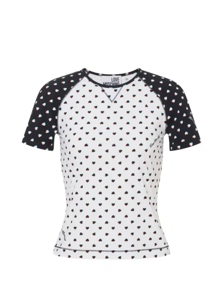 Tricou Love Moschino din jerseu alb
