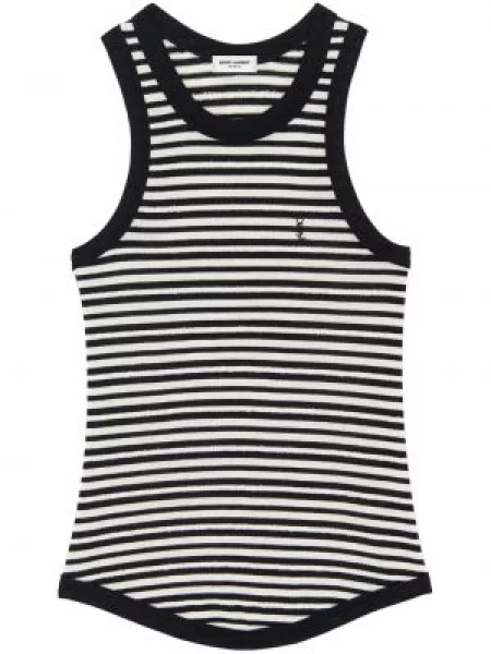 Haftowana podkoszulka Saint Laurent czarna