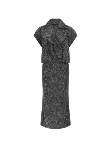 Rochie midi Missoni tricotate gri