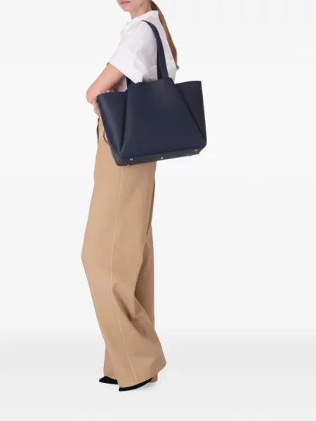 Geantă shopper Kaai din piele albastru