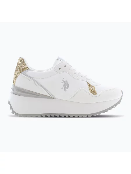 Buty U.S. Polo Assn. white/gold białe