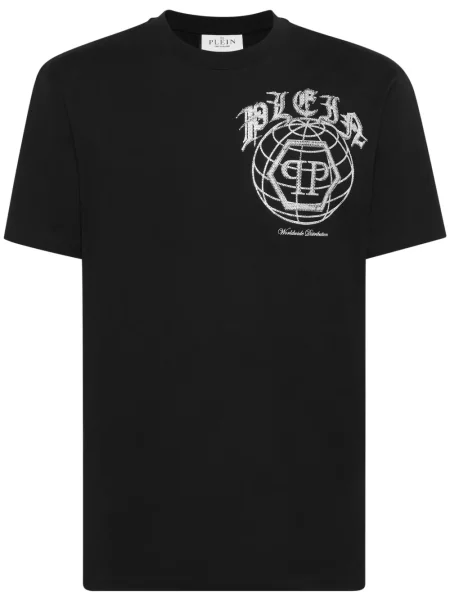 Tricou Philipp Plein cu imagine negru