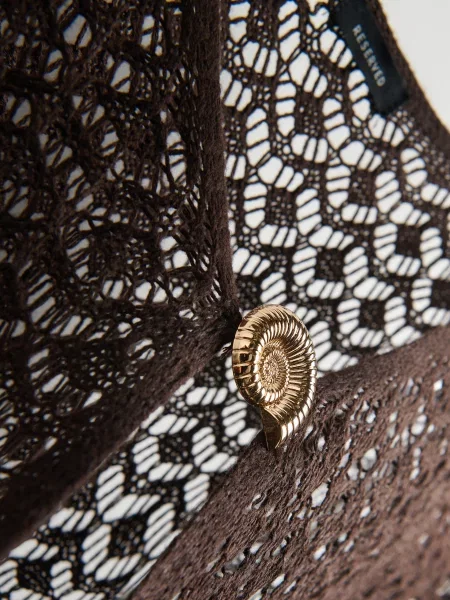 Reserved Пляжное пончо темно коричневий