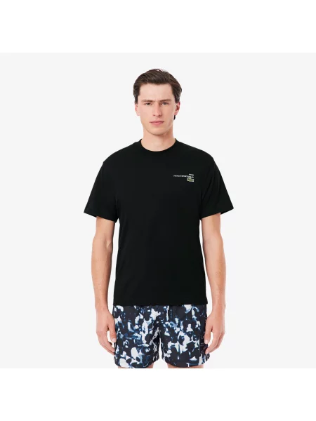 Lacoste T-Shirt Z Dżerseju Z Motywem Nadruku czarny