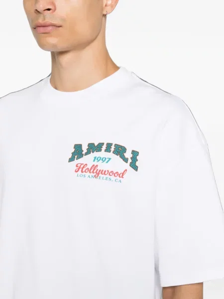 Tricou Amiri cu imagine alb