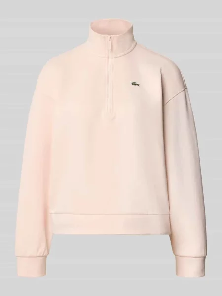 Bluza o kroju relaxed fit z mieszanki bawełny Lacoste różowa