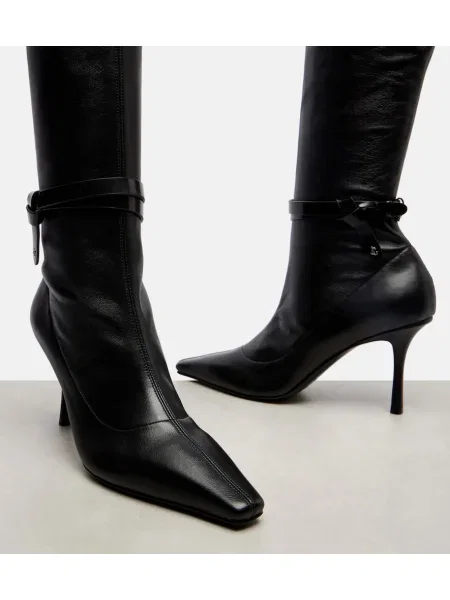 Usnjene škornji Jimmy Choo črna