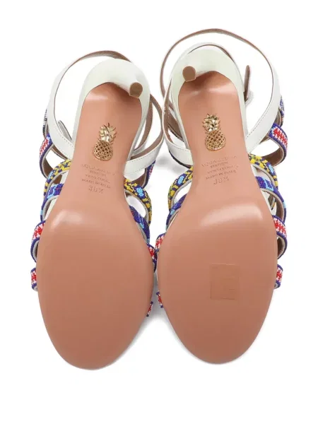 Sandály Aquazzura s korálky na ramínka bílé