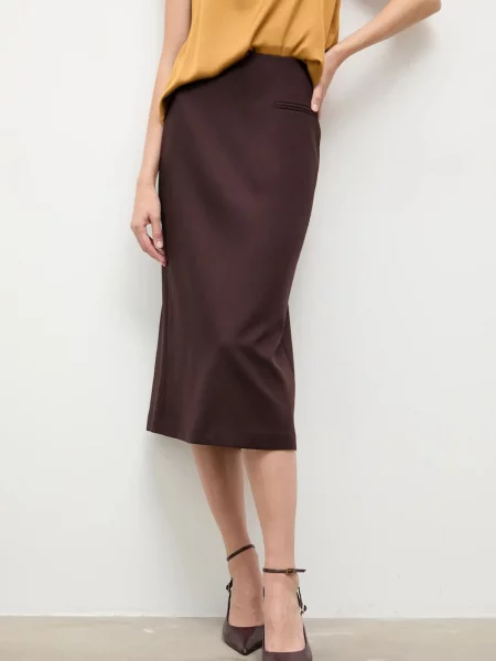 Fustă tip creion Answear.lab până la genunchi bordo