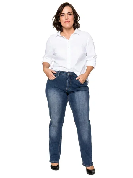 SHEEGO Jeans denim albastru