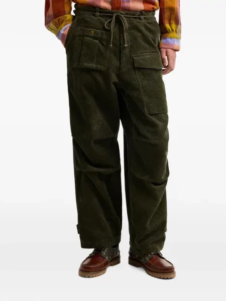 Pantaloni Barbour de catifea cord cu cordon verde