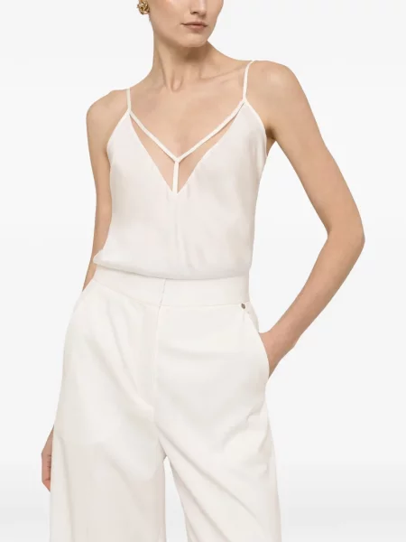 Top Nissa din tul alb