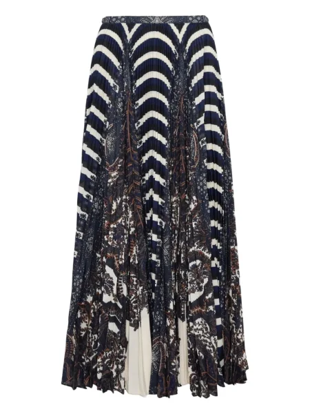 Fusta plisata Ulla Johnson cu talie înaltă plisată până la genunchi negru