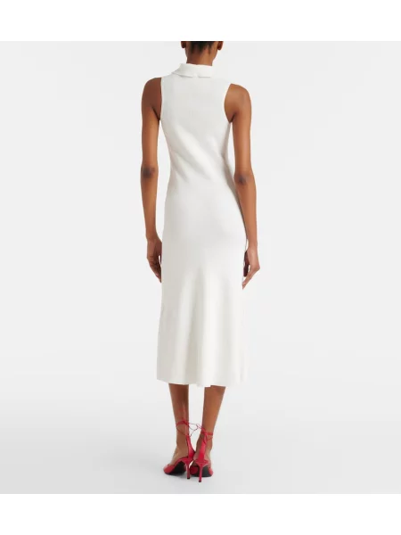 Rochie midi Victoria Beckham tricotate alb