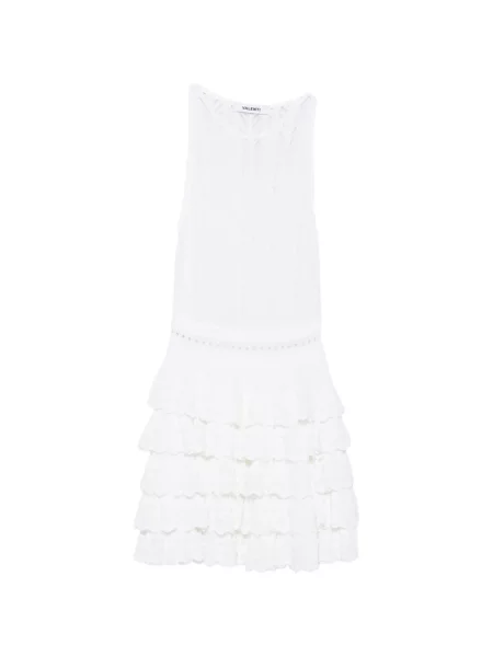 Rochie mini Antonino Valenti tricotate cu volane alb