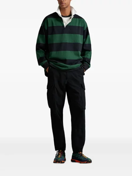 Șapcă Polo Ralph Lauren de mătase cu broderie cu dungi negru