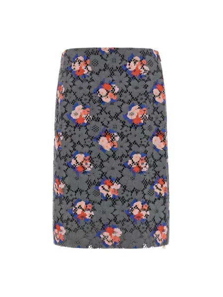 Spódnica midi Fendi koronkowa szara