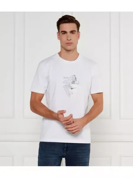 BOSS GREEN Tricou alb