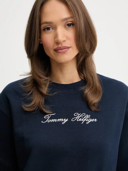 Mikina Tommy Hilfiger tmavomodrá s aplikací