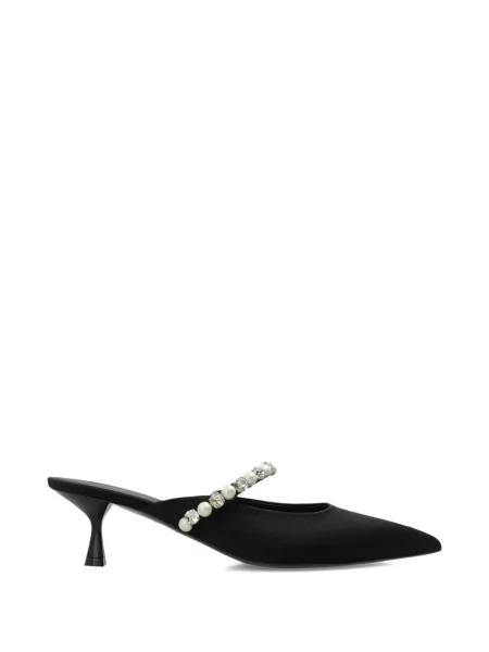 Papuci tip mules Stella Mccartney cu perle negru