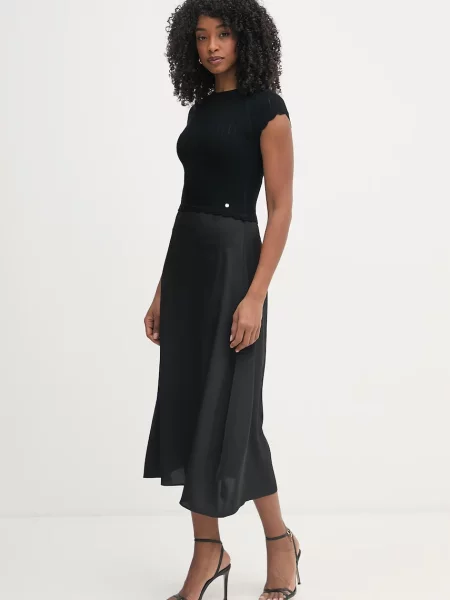 BOSS Orange сукня з віскозою C Ficella помаранчева