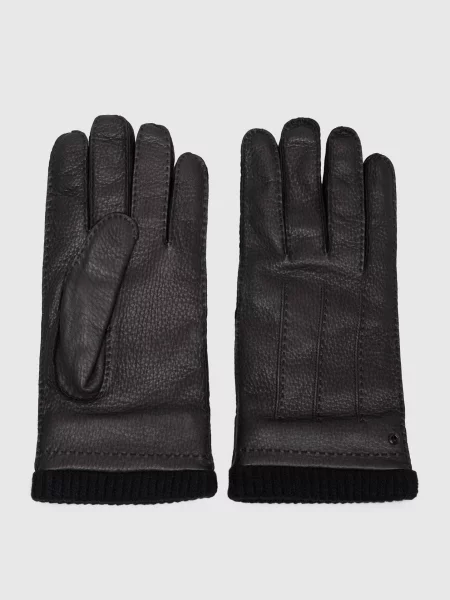 Кожаные перчатки Stefano Ricci коричневые