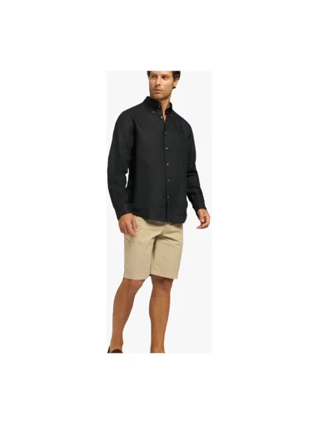 Lniana koszula Brooks Brothers czarna