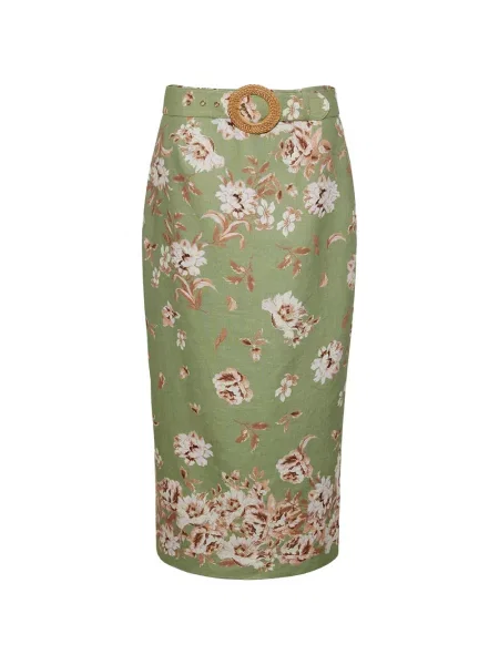 Fustă midi Cara Cara cu model floral cu imagine verde