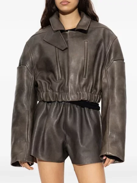 Decupat geanta de piele Rick Owens maro